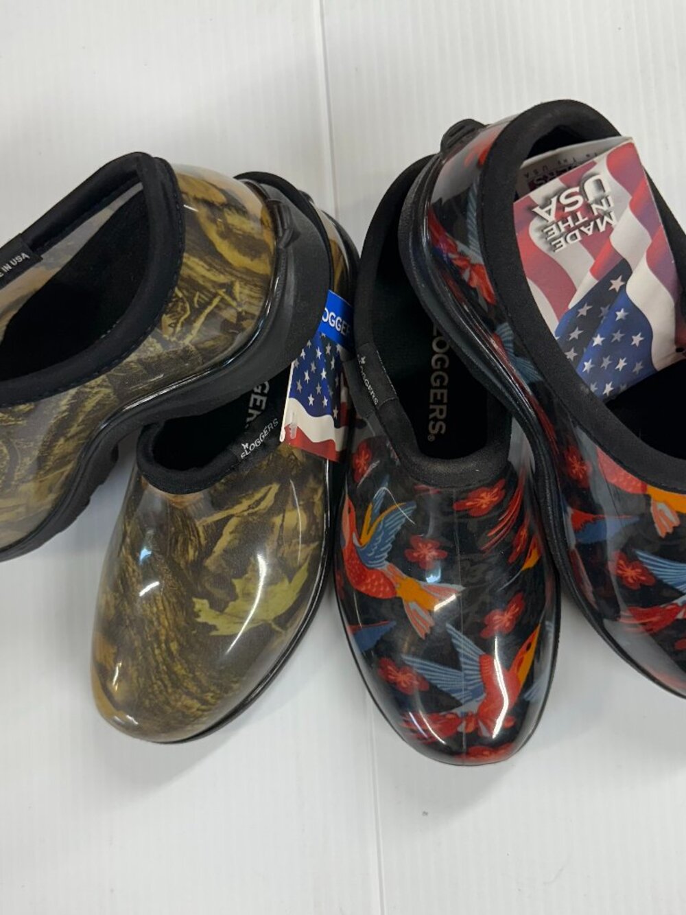 Two for One Price!!! Sloggers Waterproof Rain Shoes - Camo & Hummingbird